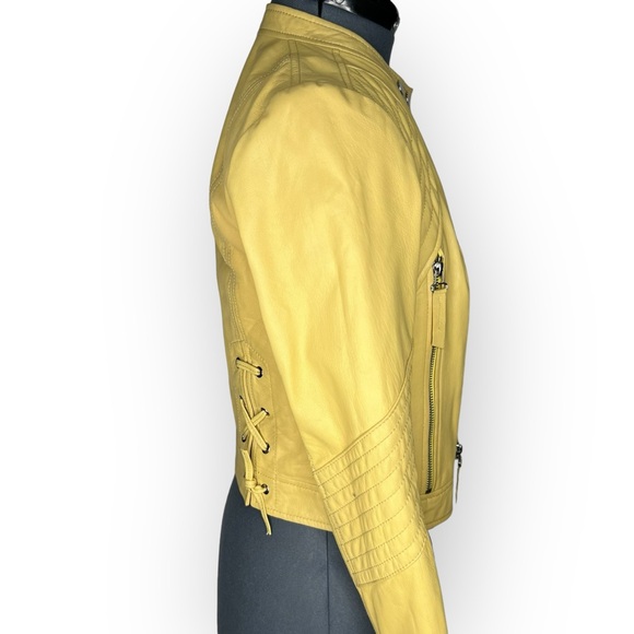 Rebecca Taylor Yellow Lamb Leather Jacket - Picture 3 of 14